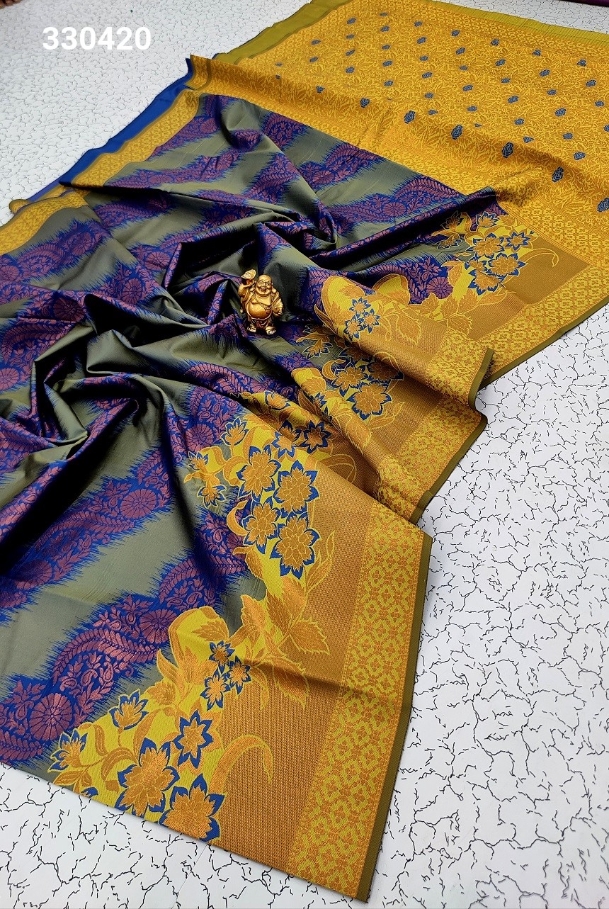 Soft Kubera Pattu Kanjivaram Silk Saree 19861N – Griiham